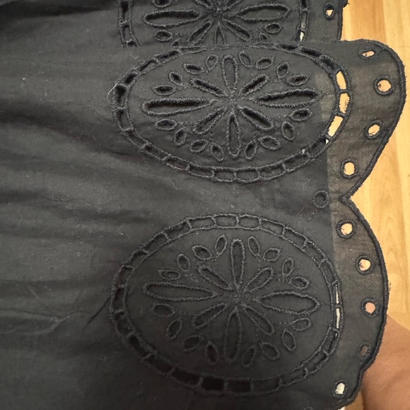 American Eagle Black Babydoll dress, long sleeve with Eyelet Detail Size XL - Picture 7 of 8